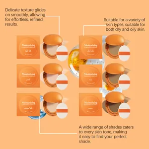 Λεπτομέρεια έξι αποχρώσεων ενυδατικού concealer cushion για κάθε τύπο δέρματος