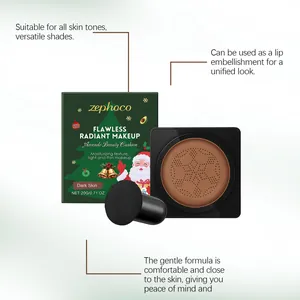 Base de maquillaje cushion de aguacate Zephoco para piel oscura con aplicador