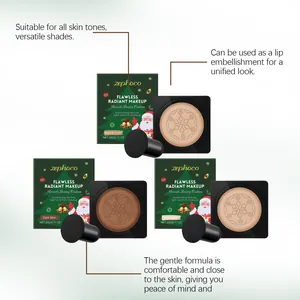 Set de base de maquillaje Zephoco Avocado Beauty Cushion en tres tonos con esponjas