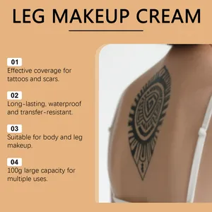Détails de la crème correctrice de tatouage 100g pour maquillage corps et jambes.
