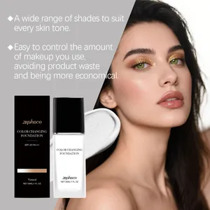 zephoco Foundation Αλλαγής Χρώματος Φυσική Απόχρωση SPF 20 με Υφή και Προβολή Μοντέλου