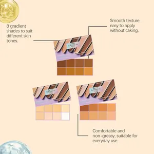 Paleta de corrector mate profesional Zephoco de 8 tonos para cada tono de piel