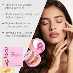 Vista detallada de Zephoco 2-en-1 cushion powder para un tono de piel muy oscuro
