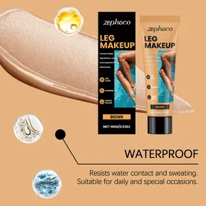 Fond de teint Zephoco marron imperméable pour jambes couvre tatouages et cicatrices