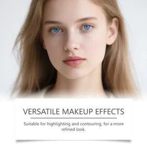 Close-up of model face showing versatile makeup effects for highlighting and contouring