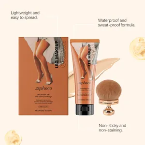 Crema trucco gambe ZEPHOCO leggera e impermeabile con pennello per pelle perfetta
