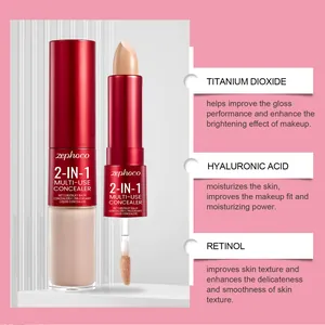 Zephoco 2-in-1 concealer stick and liquid with retinol and hyaluronic acid ingredients.