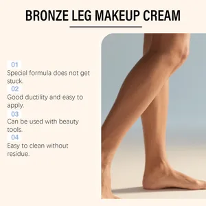 Dettaglio dell'effetto crema trucco gambe bronze per una pelle abbronzata liscia e naturale
