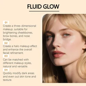 Características del iluminador líquido FLUID GLOW para resaltar pómulos y el arco de la ceja