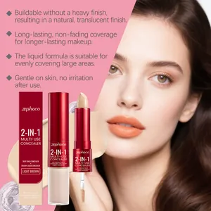 Detail showing zephoco 2-in-1 multi-use concealer in light brown with creamy finish.