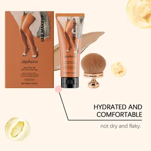 Set crema trucco gambe ZEPHOCO con pennello applicatore e dettagli texture liscia