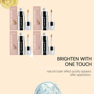Detalle de los sets de base líquida iluminadora ZEPHOCO Fluid Glow con aplicador incluido