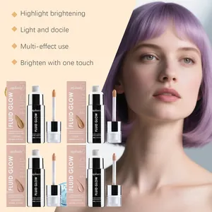 Colección de iluminadores Zephoco Fluid Glow con cuatro tonos distintos en una modelo