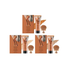 Set crema correttore trucco gambe Zephoco con pennello applicatore in tre tonalità di pelle