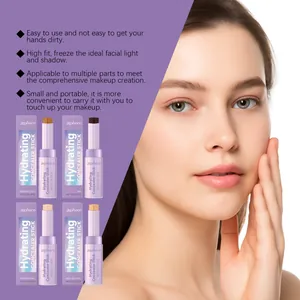Detalle del corrector hidratante zephoco en varios tonos aplicados en el rostro del modelo.