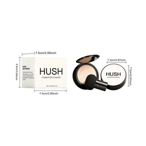 Dimensioni del fondotinta cushion HUSH e della confezione in cm e pollici