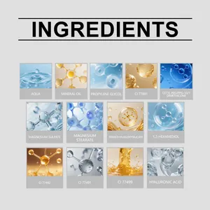 Visualizzazione dettagliata degli ingredienti della crema cushion con acido ialuronico