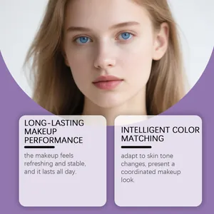 Close-up detail showing long-lasting makeup foundation performance on fair skin tone