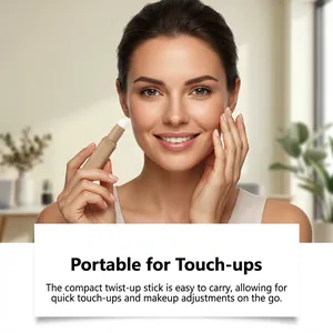 Close-up of a portable concealer stick for quick facial makeup touch-ups