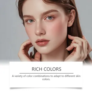 Gros plan professionnel montrant les couleurs de maquillage sur la peau du modèle