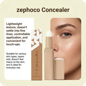 Detailed view of a silky concealer stick with skin-like texture and benefits description.