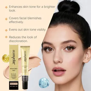 Dettaglio fondotinta liquido Zephoco con benefici di copertura e trucco impeccabile
