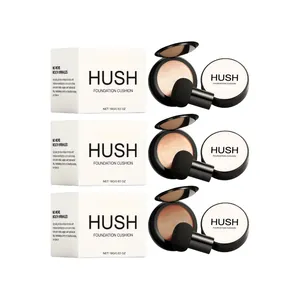 Tre set di fondotinta cushion HUSH per una base trucco leggera e senza difetti