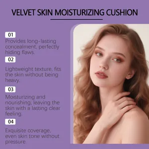 Dettaglio dell'effetto impeccabile del Velvet Skin Moisturizing Cushion sulla pelle del viso