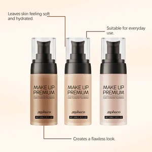 Three shades of zephoco color correction foundation for a flawless, hydrated skin finish.