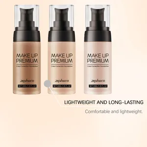 Zephoco lightweight color correction foundation in three diverse skin-matching shades