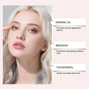 Close-up of professional eye makeup detailing mineral oil and beeswax benefits