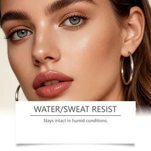 Λεπτομερής όψη του make-up μακράς διάρκειας με αδιάβροχο φινίρισμα κατά του ιδρώτα