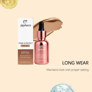 Detail of Zephoco SPF50 color adjusting foundation for dark skin with liquid texture