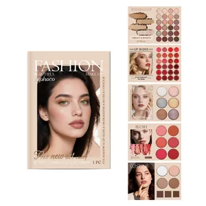 zephoco professional all-in-one face makeup palette with eye shadow and lip glosses