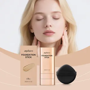 Professional Zephoco foundation stick for natural skin tone with blending sponge