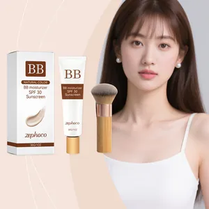 Zephoco Ενυδατική Προστατευτική BB Cream SPF 30 Αντηλιακό Φυσικός Τόνος Με Πινέλο Μακιγιάζ Ελαφριά Ενυδατική Βάση Προσώπου Foundation
