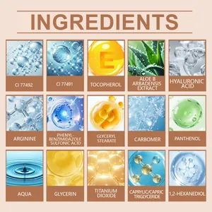 Infografía detallada con los ingredientes naturales y químicos de la BB cream hidratante