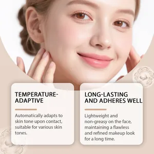 Detail shot of radiant skin showcasing smooth temperature-adaptive foundation finish