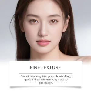 Close-up of smooth natural foundation texture on model's face for everyday makeup