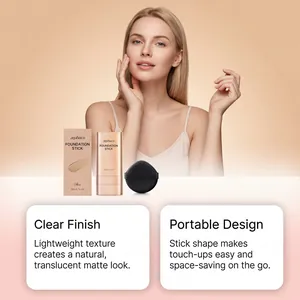 Detail of zephoco foundation stick showing lightweight natural translucent matte finish