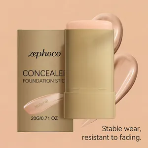 Close-up of zephoco Natural Concealer Foundation Stick with smooth cream texture
