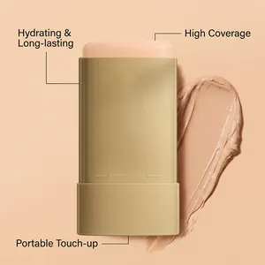 Detail of hydrating natural color foundation stick with high coverage texture swatch