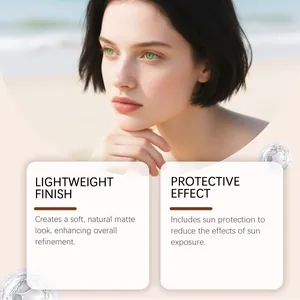 Professional detail of moisturizing BB cream creating a natural matte soft fog look