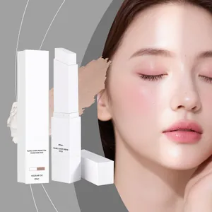 Detailed view of #5tan foundation stick showing its cream texture and white packaging.