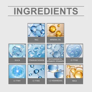 Lista detallada de ingredientes para base de maquillaje en polvo mate ligero