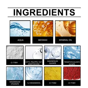 Elenco dettagliato ingredienti per fondotinta correttore soft focus con foto macro