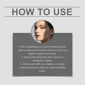 Detailed three-step instruction guide for CC cream application for a flawless makeup result.