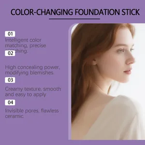 Detailansicht des glatten Hauteffekts vom farbverändernden Make-up-Stick