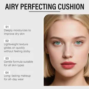 Primo piano della modella che mostra il finish naturale del fondotinta cushion.