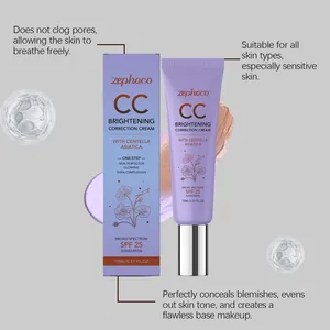 Λεπτομέρεια Zephoco CC Brightening Correction Cream με προστασία SPF 25 και υφή